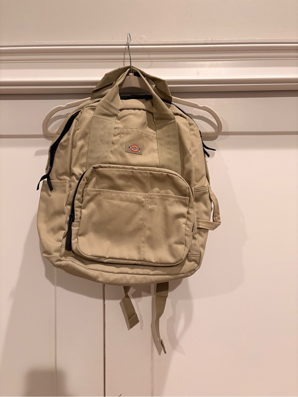 Dickies Khaki Canvas Backpack with Front Pocket